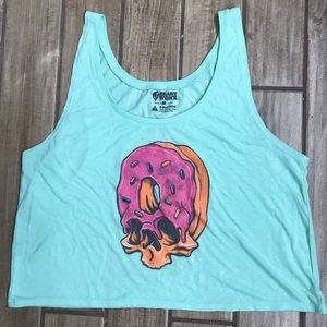 Beast Worx CrossFit flowy crop top skull donut